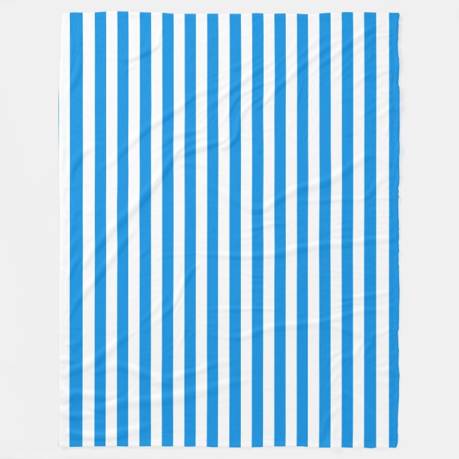 Couverture Polaire Modèle élégant rayé bleu blanc décoratif (Devant)