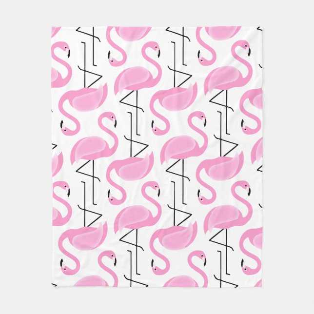 Couverture Polaire Modèle Flamingo rose moderne simple (Devant)