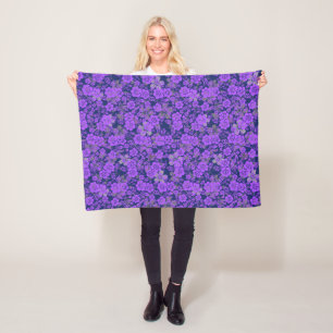 Couverture Polaire Modèle floral 15.Purple.b DBlue BG
