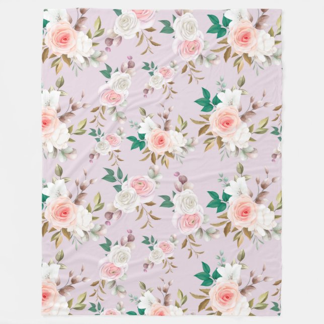 Couverture Polaire Modèle floral classique (Devant)