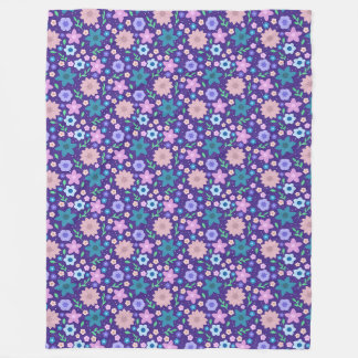 Couverture Polaire Modèle floral coloré mignon sur Arrière - plan vio