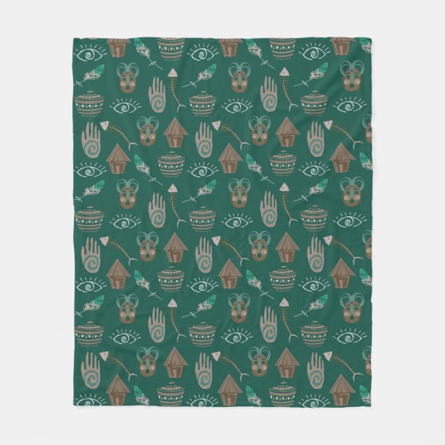 Couverture Polaire Modèle floral cool (Devant)