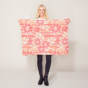 Couverture Polaire Modèle floral dans les teintes pêche à la mode