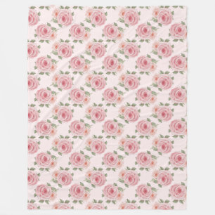 Couverture Polaire Modèle floral de cottage de jardin de rose rose vi