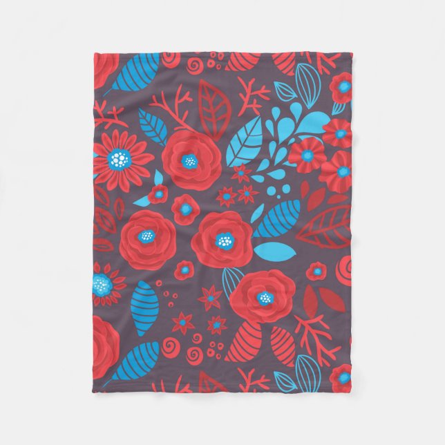 Couverture Polaire Modèle floral de Doodle (Devant)
