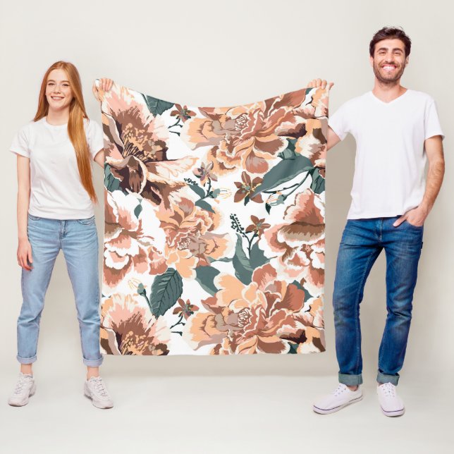 Couverture Polaire Modèle Floral rose Design élégant (En situation)