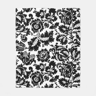 Couverture Polaire Modèle floral vénitien noir et blanc de William Mo