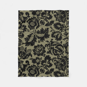 Couverture Polaire Modèle floral vénitien noir et blanc de William Mo