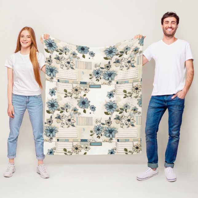 Couverture Polaire Modèle Floral vintage (En situation)