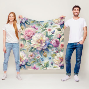 Couverture Polaire Modèle floral vintage inspiré
