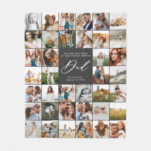 Couverture Polaire Modèle moderne de script multi photo papa cadeau f (Devant)