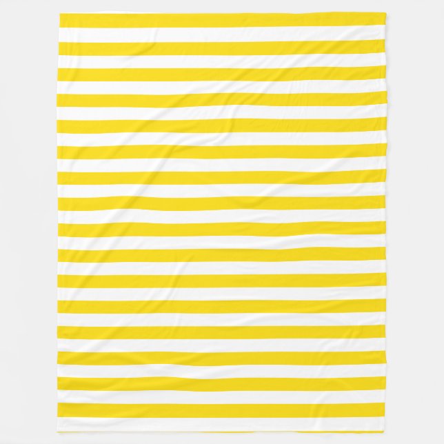 Couverture Polaire Modèle moderne élégant jaune blanc rayé (Devant)