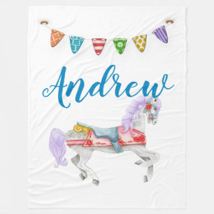 Couverture Polaire Modèle personnalisé du cheval de carrousel