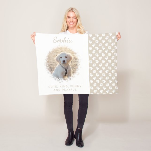 Couverture Polaire Modèle photo Personnalisé Pour Animaux De Compagni (En situation)
