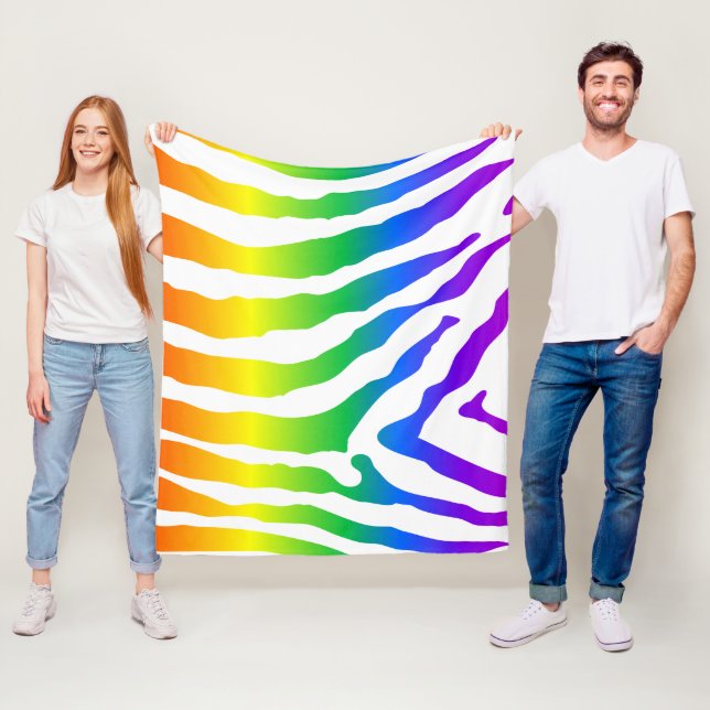 Couverture Polaire Modèle Rainbow Zebra (En situation)