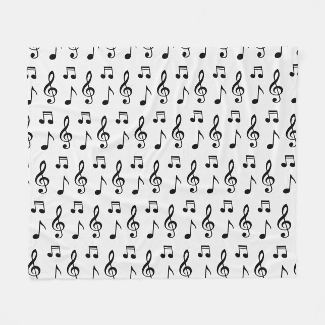 Couverture Polaire Modèle sans couture de notes de musique  (Devant (Horizontal))