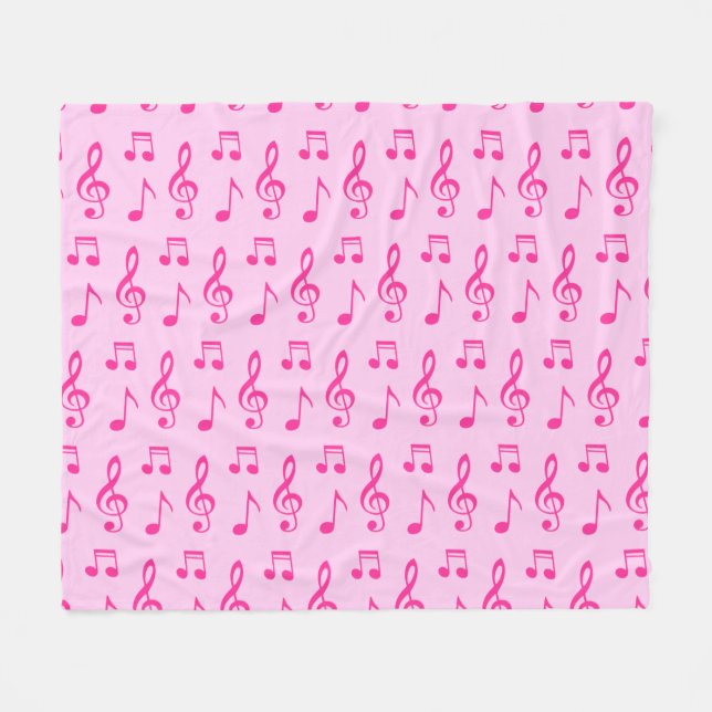 Couverture Polaire Modèle sans couture de notes de musique dans des t (Devant (Horizontal))