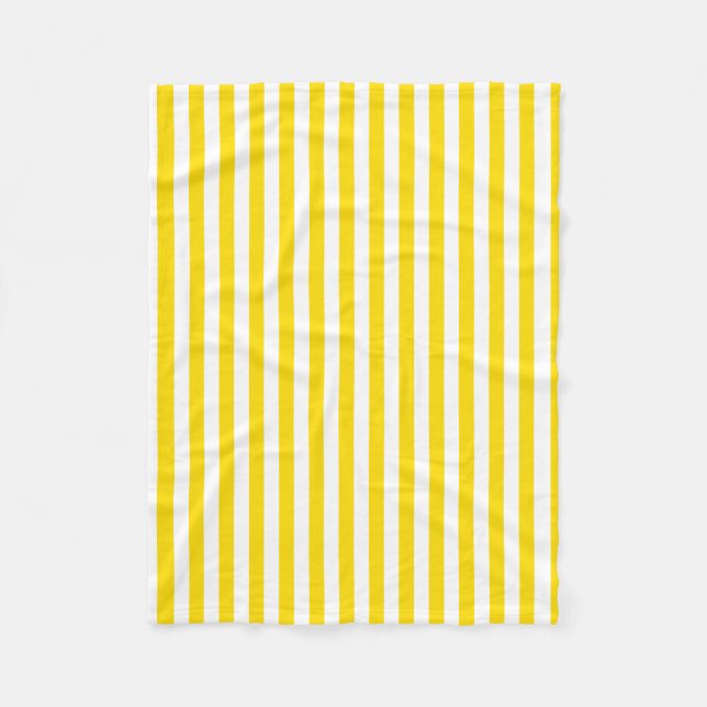 Couverture Polaire Modèle tendance à rayures blanches jaunes (Devant)