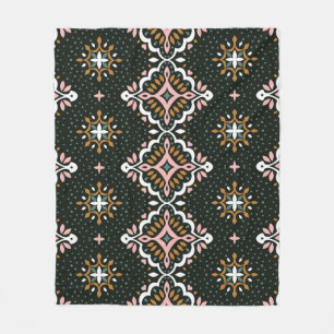 Couverture Polaire Modèle Vintage oriental damassé. La poterie Talave
