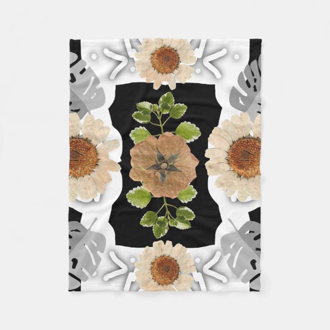 Couverture Polaire Modern abstract floral art (Devant)