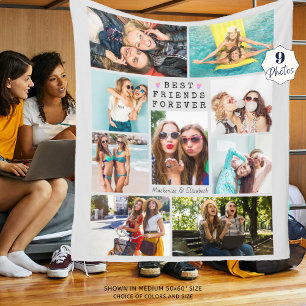 Couverture Polaire Modern BEST FRIENDS FOREVER Photo Collage Gray