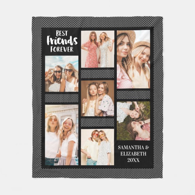 Couverture Polaire Modern Best Friends Forever Stylish Photo Collage (Devant)