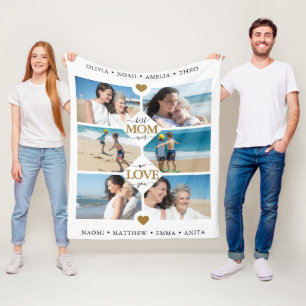 Couverture Polaire Modern Best Mom Ever Photo Collage