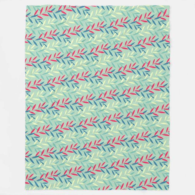 Couverture Polaire Modern Botanical Leaf Vines Seamless Pattern Art (Devant)