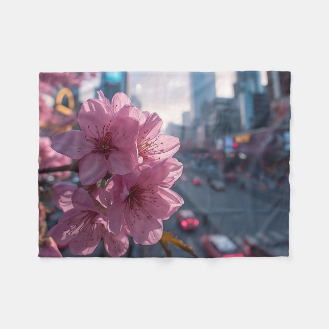 Couverture Polaire Modern Cherry Blossom (Devant (Horizontal))