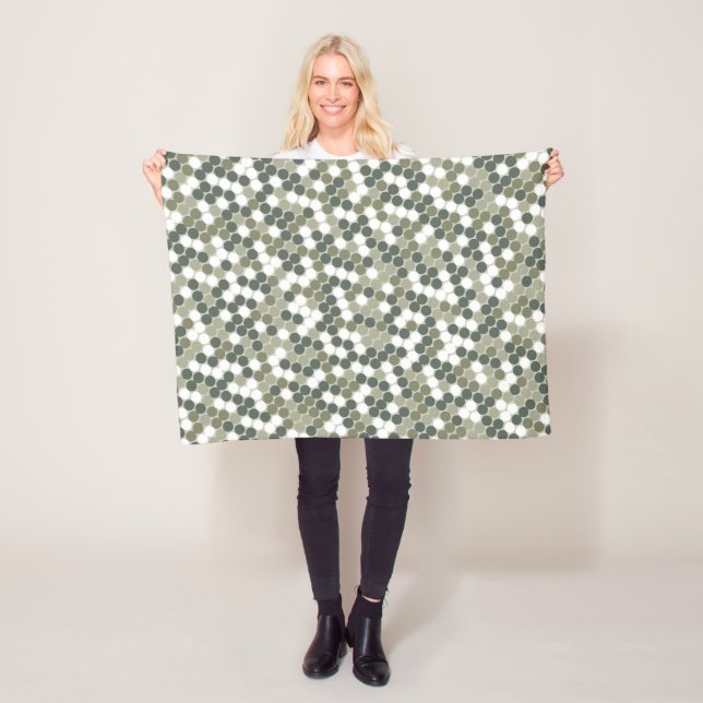 Couverture Polaire Modern green dots  (En situation)