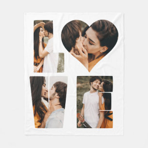 Couverture Polaire Modern LOVE Heart Photo Instagram Saint Valentin