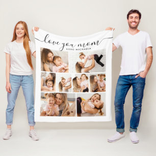 Couverture Polaire Modern Love You Maman/Maman/Maman 8-Photo Collage 
