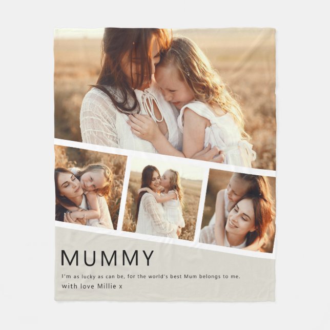 Couverture Polaire Modern Mummy Photo Strip Collage (Devant)