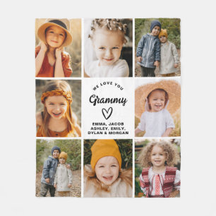 Couverture Polaire Modern We Love You Grammy Family Photo Collage