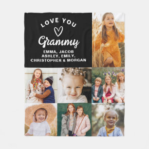 Couverture Polaire Modern We Love You Grammy Family Photo Collage