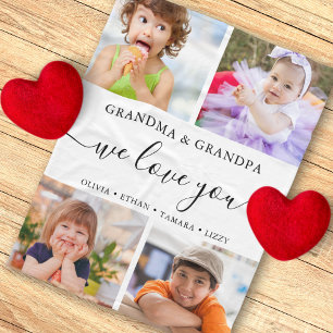 Couverture Polaire Modern We Love You Grand-mère Grand-père 4 Photo C