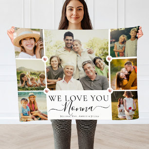 Couverture Polaire Modern We Love You Nonna Family Photo Collage