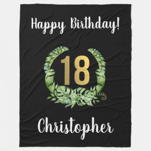 Couverture Polaire Moderne 18e anniversaire Noirs garçons Nom