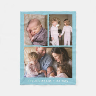 Couverture Polaire Moderne 3 Photo Collage couleur modifiable