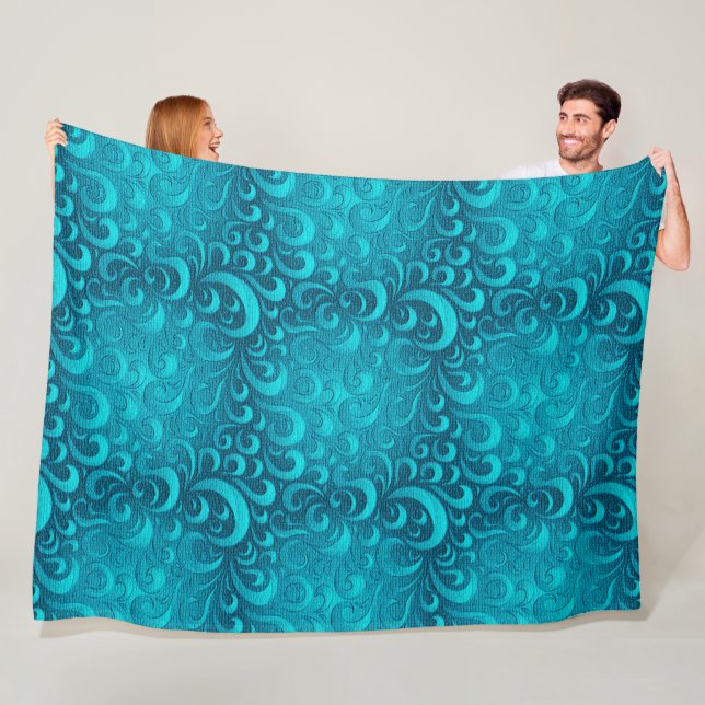 Couverture Polaire Moderne Aqua Blue tendance (En situation)