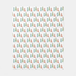 Couverture Polaire moderne arc-en-ciel arbres roses sarcelle simple m