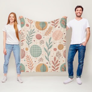 Couverture Polaire Moderne Bohème Botanique Minimaliste et Géométri