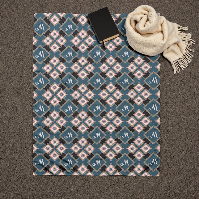 Couverture Polaire Moderne Chic géométrique Motif de monographie flor (Créateur téléchargé)