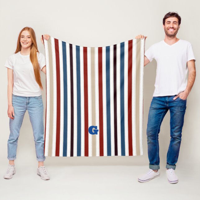Couverture Polaire Moderne Chic rayé (En situation)
