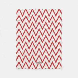 Couverture Polaire Moderne chic texturé rouge ikat motif chevron