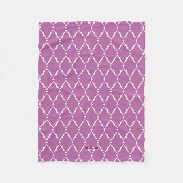Couverture Polaire Moderne chic texturé violet motif ikat chevron (Devant)