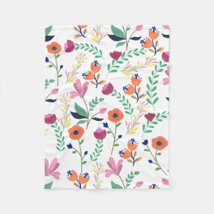 Couverture Polaire Moderne coloré Fleur sauvage de printemps Meadow F
