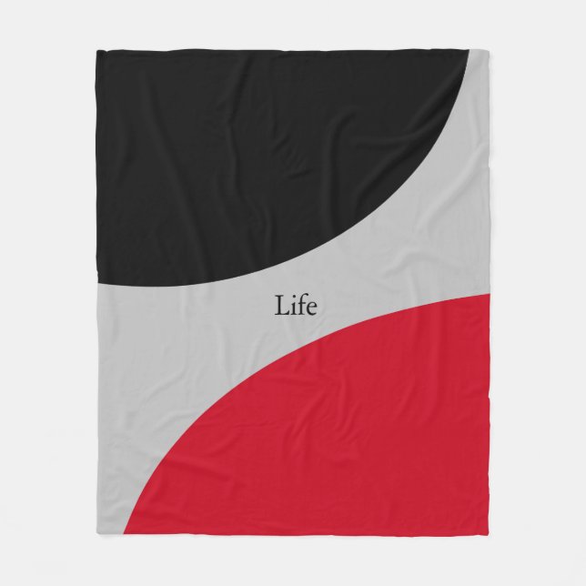 Couverture Polaire Moderne couleur noir rouge et argent (Devant)