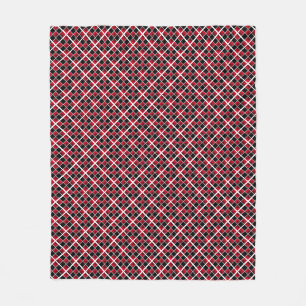 Couverture Polaire Moderne élégant carreaux noir rouge blanc