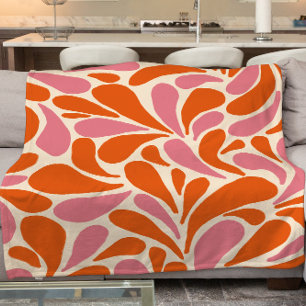 Couverture Polaire Moderne élégant rose orangé abstrait motif